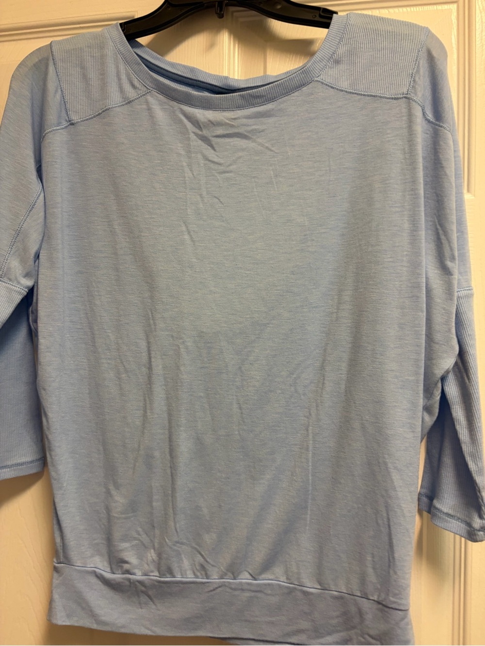 Light Blue women's open back athletic Shirt